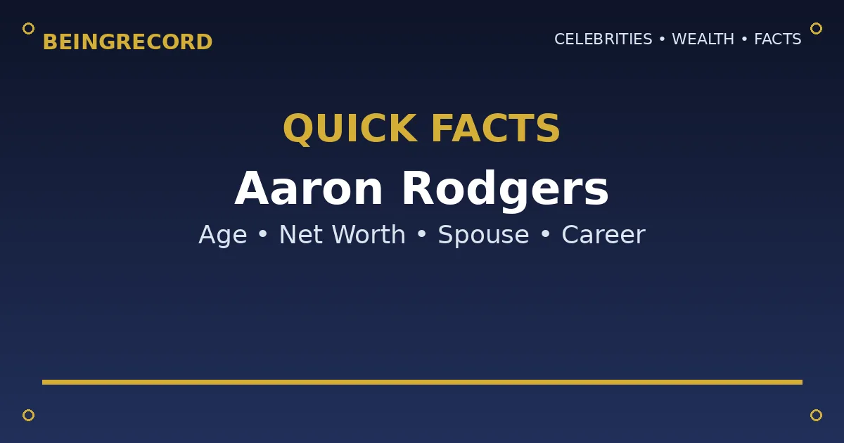 Aaron Rodgers Age: How Old Is the Steelers QB in 2026? quick facts