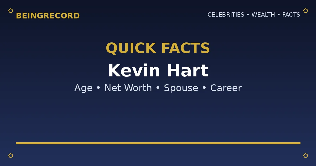 Kevin Hart Net Worth 2026: Fortune, Salary & Earnings quick facts