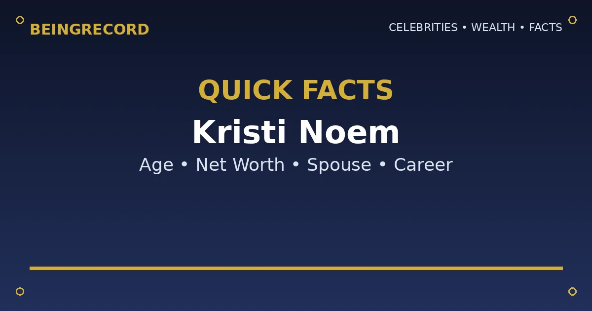 Kristi Noem Net Worth 2026: Salary, Ranch and Fortune Explained quick facts