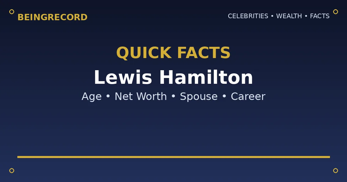 Lewis Hamilton Net Worth 2026: Ferrari Salary & Fortune quick facts
