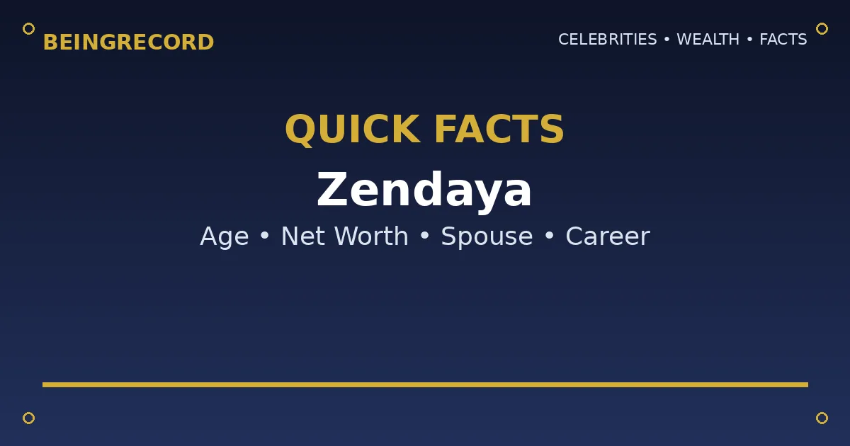 Zendaya Net Worth 2026: How Much Is She Worth? quick facts